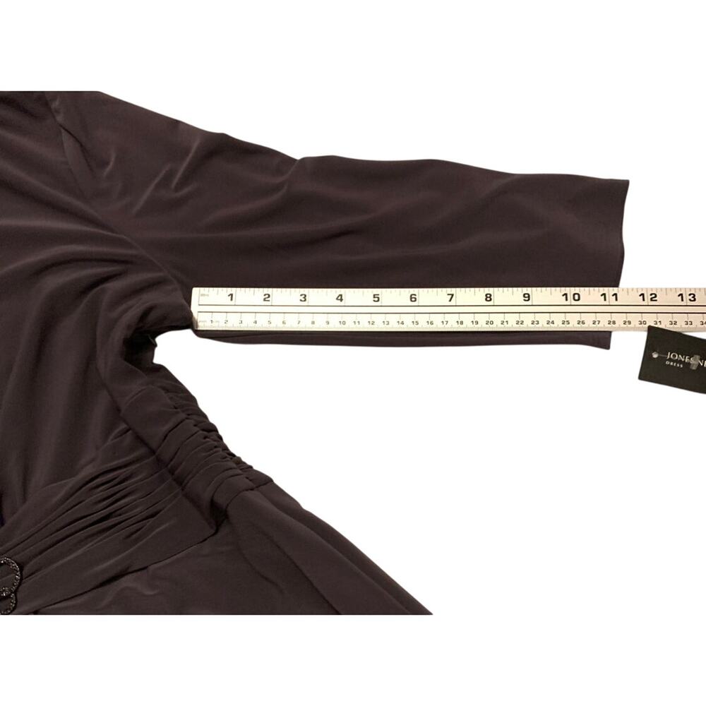 Jones New York NEW Womens Dress 16 Dark Grey Trending Double Peplum Belt Accent - Picture 9 of 12